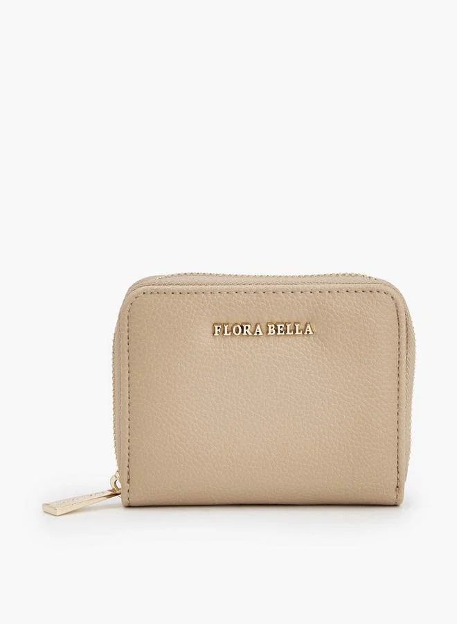 Textured Wallet With Zip Closure